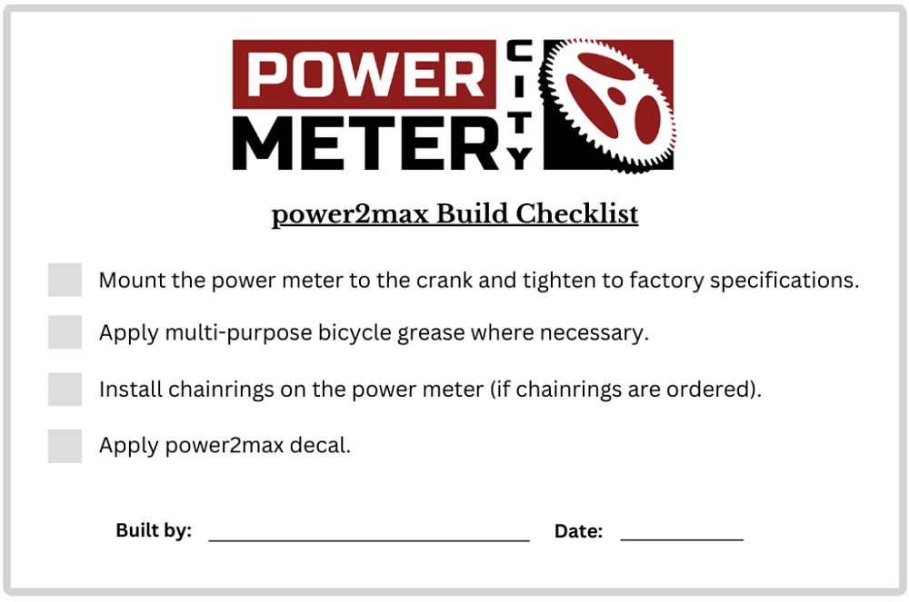 power2max Build Checklist