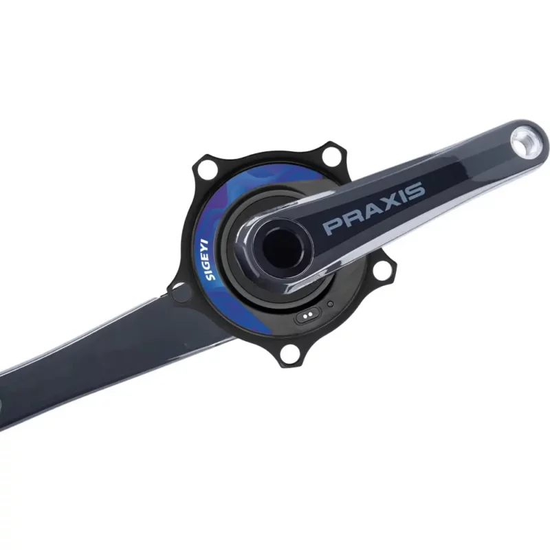 A Sigeyi Praxis Zayante Carbon Road Power Meter 110x5 Crankset against a white background.