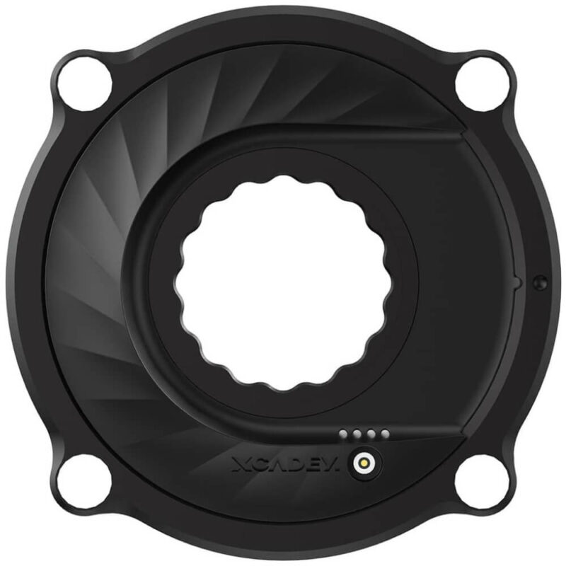 A black XCADEY XPOWER-S GEN2 Race Face MTB Power Meter against a white background.