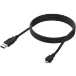 A black Favero Assioma Road USB Cable against a white background.