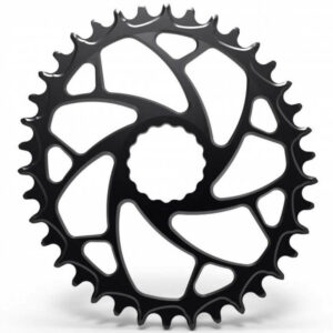 A black ALUGEAR Oval 1x Road/Gravel Chainring for Easton cranksets.
