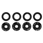 Four male and female black ROTOR Road 1x Chainring Bolts.