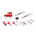 A SRAM Pro DOT V2 Brake Bleed Kit with all parts laid out.