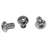 Three silver Wolf Tooth SRAM 3-Bolt Direct Mount Chainring Bolts.