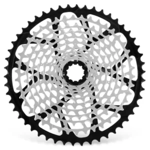 A silver and black Garbaruk Shimano HG 11-Speed MTB Cassette.
