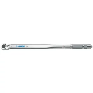 A chrome silver Unior 5-110 NM Slipper 3/8" Torque Wrench.