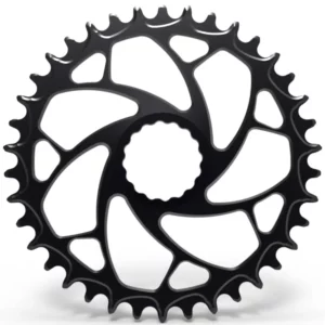 A black ALUGEAR 1x Road Gravel Chainring for Easton.
