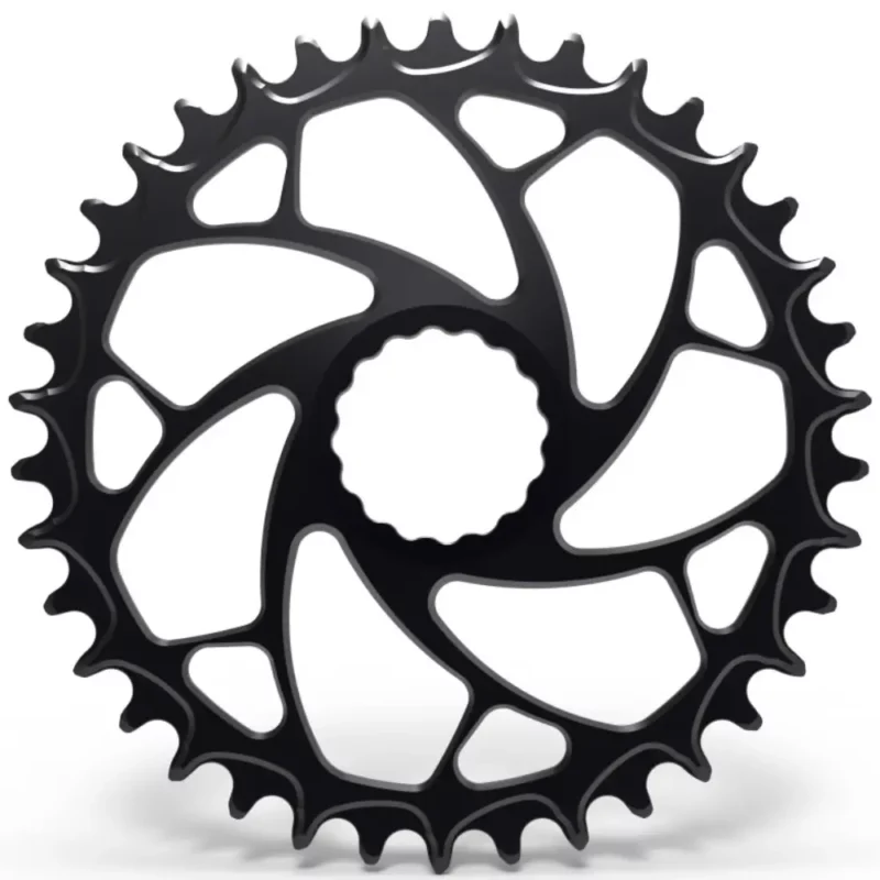 A black ALUGEAR 1x Road Gravel Chainring for Easton.