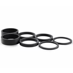 A set of black ENVE Carbon Headset Spacers to make a complete kit.