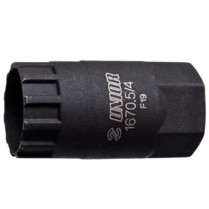 A close up image of a black Unior SRAM Shimano Cassette Lockring Tool.