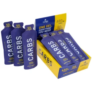 A box of Carbs Fuel Salted Original 50G Energy Gels.