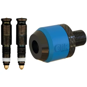 Two Wolf Tooth Clik Valves and a pump head adapter.