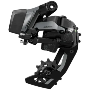 A black SRAM Rival E1 AXS Rear Derailleur.
