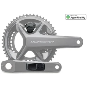 A greyed out Shimano Ultegra crankset for the 4iiii PRECISION 3+ Right Side Factory Install with the Apple Find My Logo.