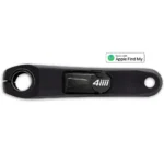 A black 4iiii PRECISION 3+ Shimano R7000 Power Meter with the Apple Find My Logo.