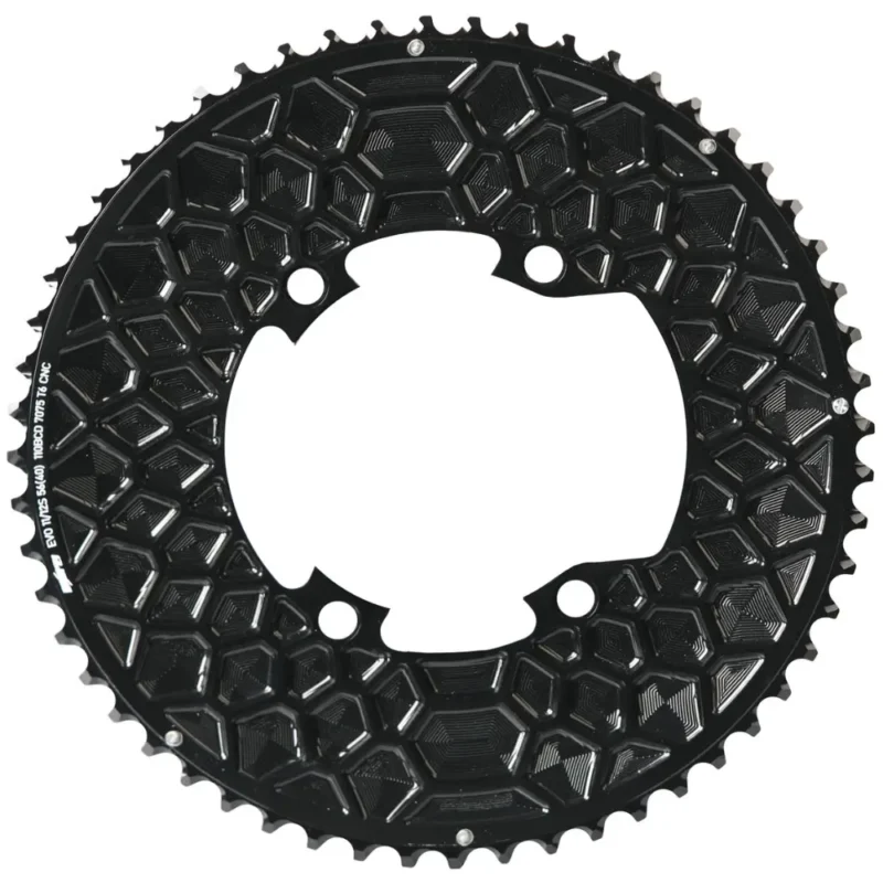 A blackCYBREI EVO Honeycomb 110x4 Chainring.