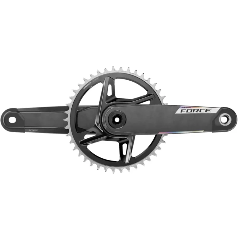 A grey SRAM Force E1 XPLR 1x Crankset.
