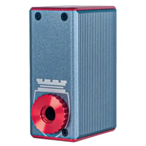 An angled view of a silver and red Silca Elettrico Micro Inflator.