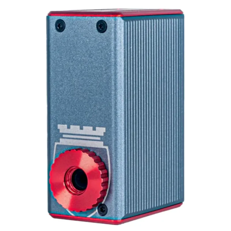 An angled view of a silver and red Silca Elettrico Micro Inflator.