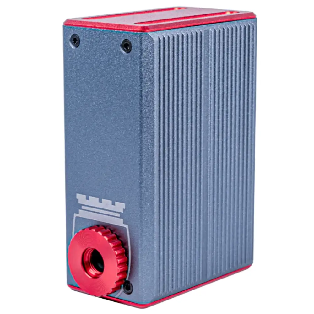 A silver and red Silca Elettrico Ultimate Inflator.