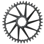 A black Garbaruk 1x Direct Mount Road/Gravel Chainring