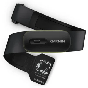 A black and yellow Garmin HRM 600 Heart Rate Monitor with black strap