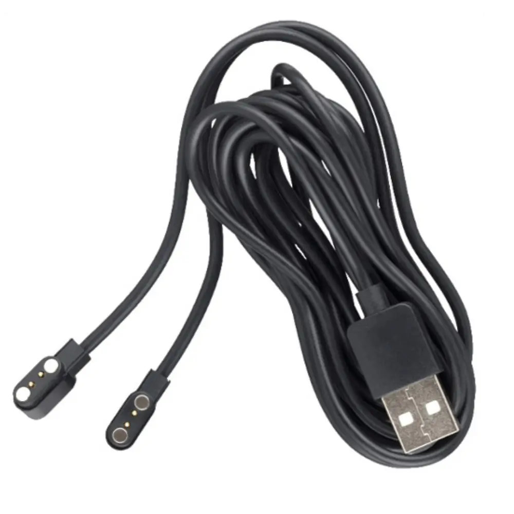 A black INPEAK POWERCRANK-E USB Charging Cable with dual ends
