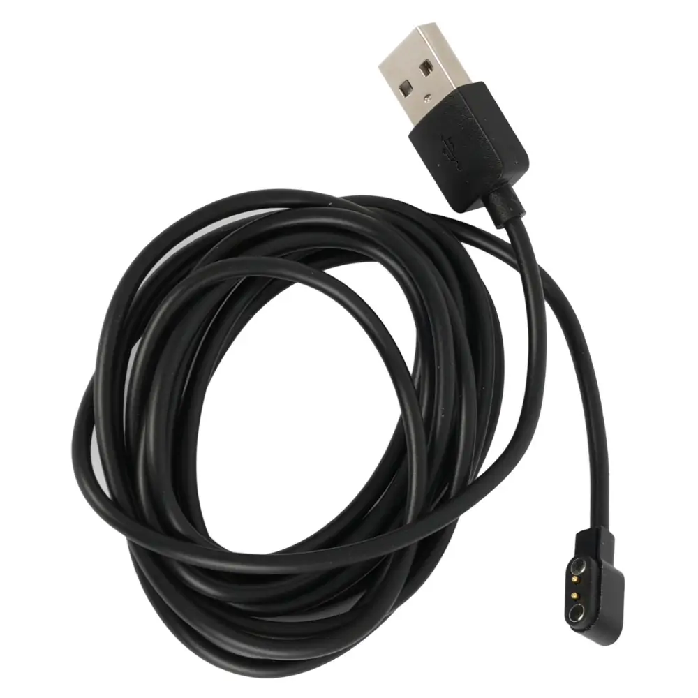 A black INPEAK POWERCRANK-E USB Charging Cable with a single end