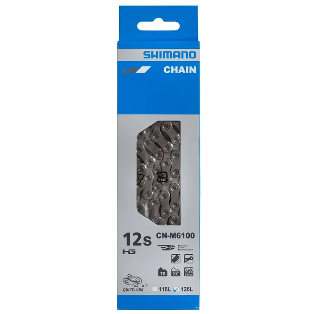 A view of the box for a Shimano DEORE CN-M6100 12-Speed Chain