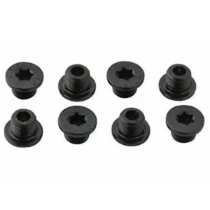 A set of 8 black Campagnolo Potenza FC-PO100 Road Chainring Bolts