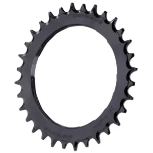 A black 32T Garbaruk 1x Aero Thread Mount MTB Chainring