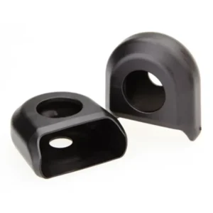 A pair of black SRAM Carbon Crank Arm Boots