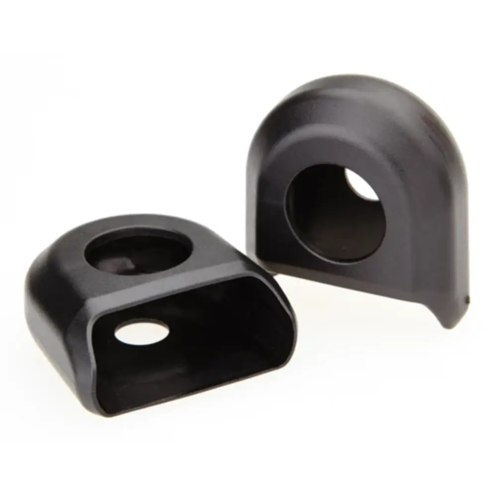 A pair of black SRAM Carbon Crank Arm Boots