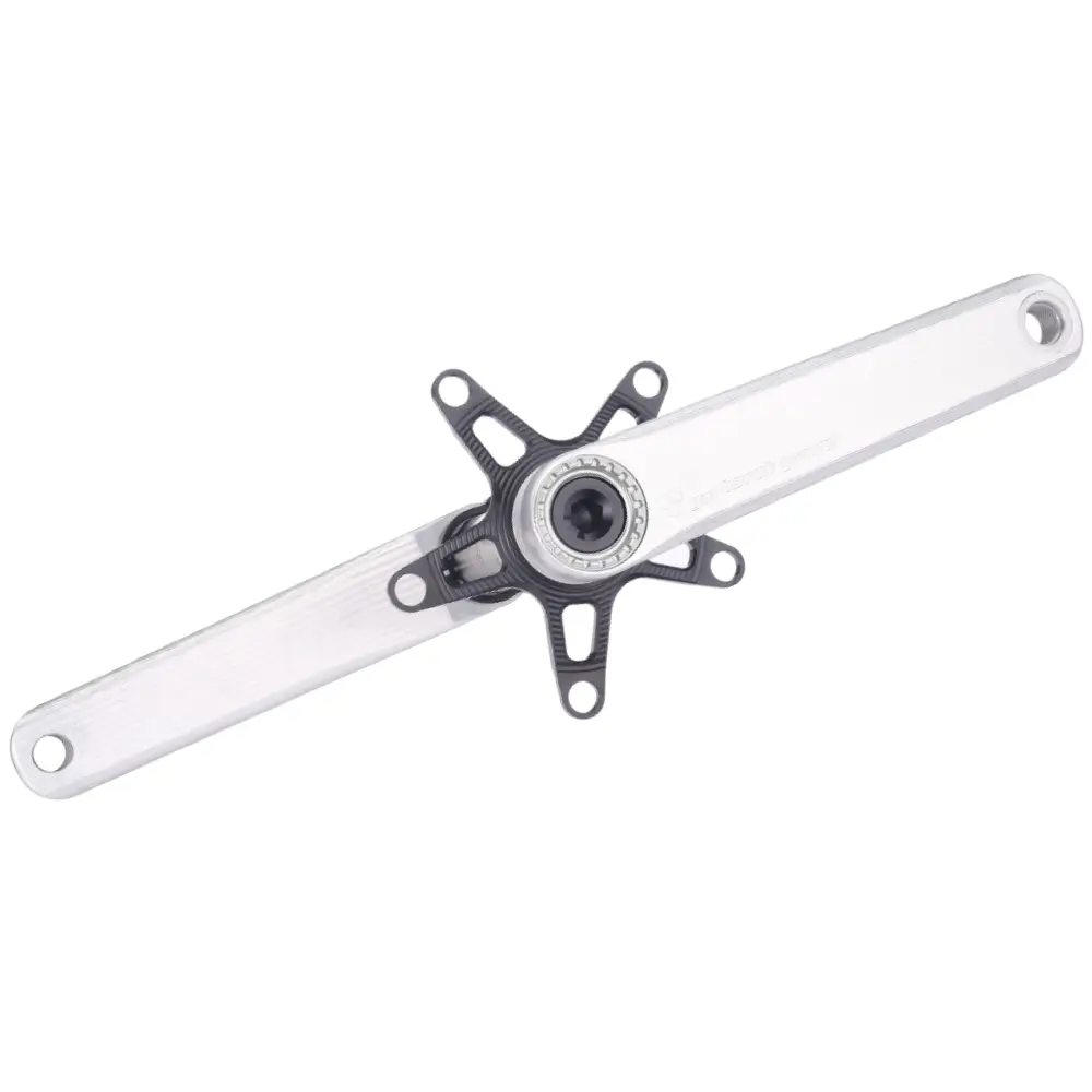 A silver Garbaruk Road Crankset