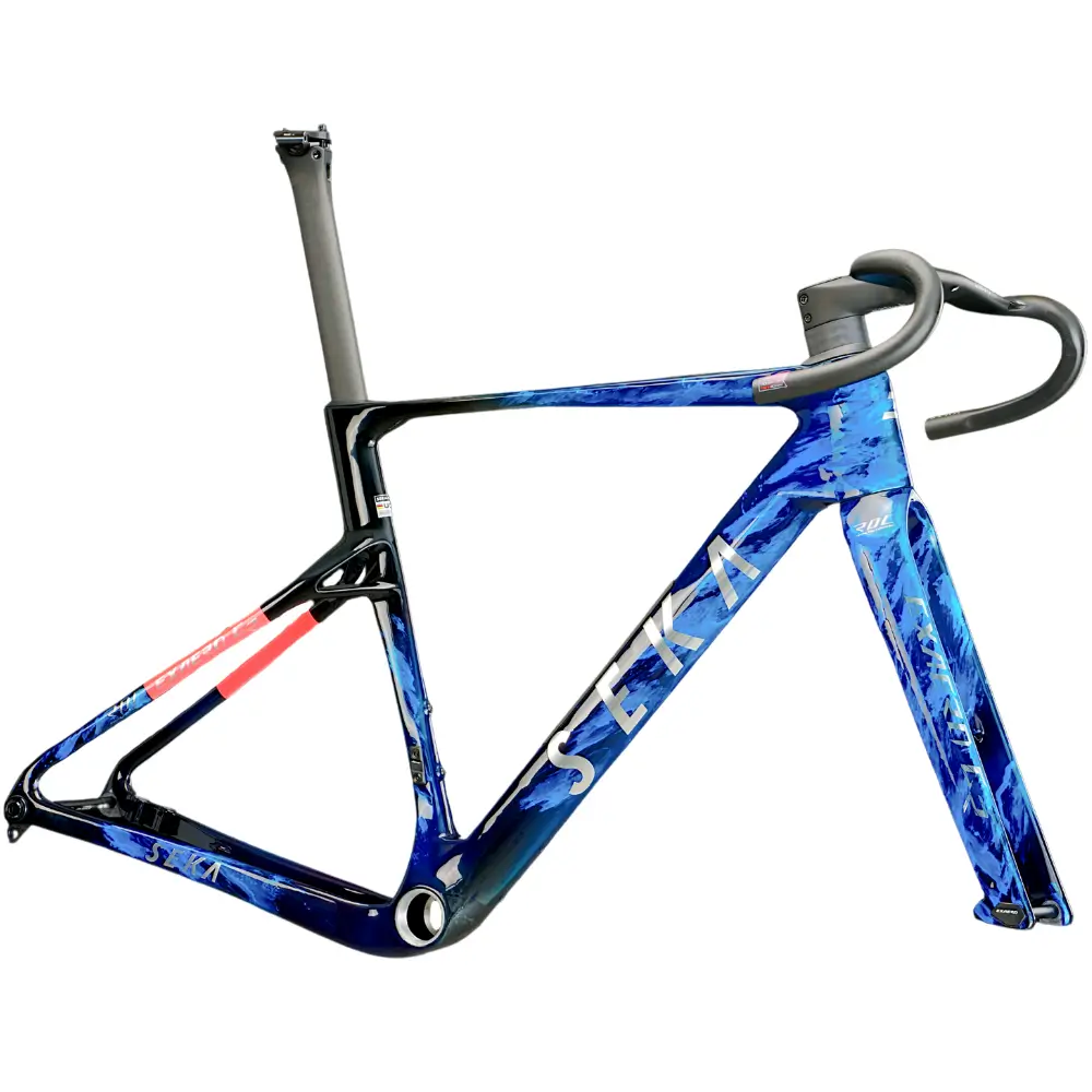 A SEKA ExAero GR Disc Brake Gravel Frameset in Mariana Blue