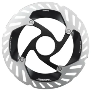 A black and silver Shimano DURA-ACE:XTR RT-CL900 Centerlock Disc Brake Rotor 160 mm