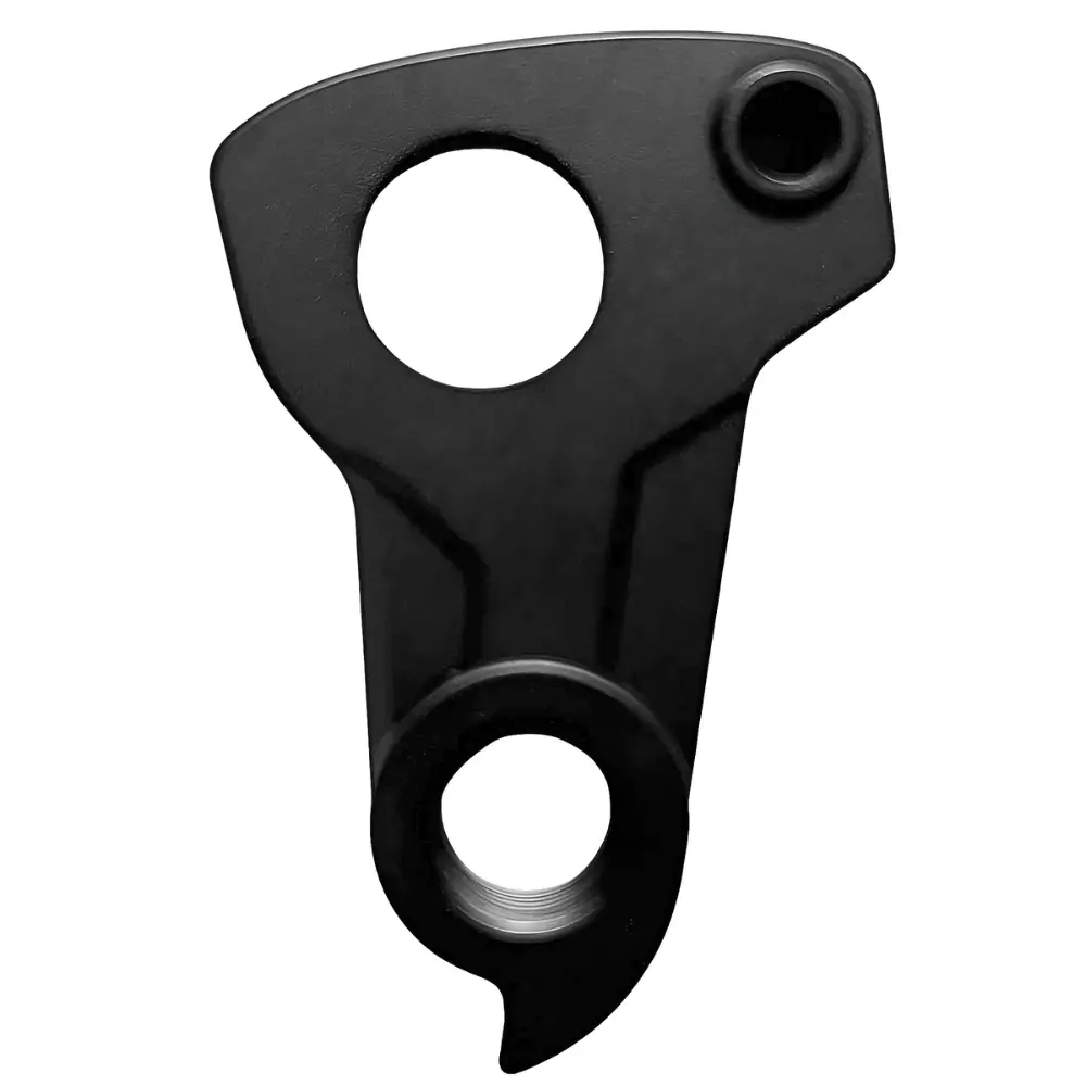 A black SEKA Spear Derailleur Hanger viewed from the back