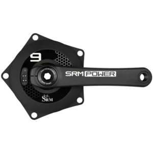 Assembled SRM PM9 Origin Track Aluminum Power Meter with white PM9 decal