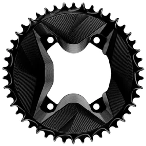 A black ALUGEAR Aero 1x GRX Chainring