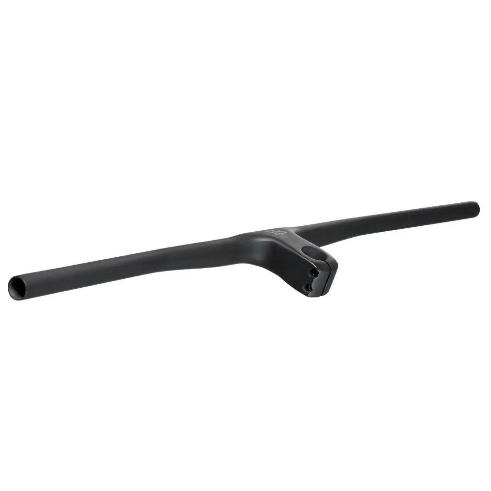 A black Black Inc MTB Integrated Barstem viewed from behind at an angle