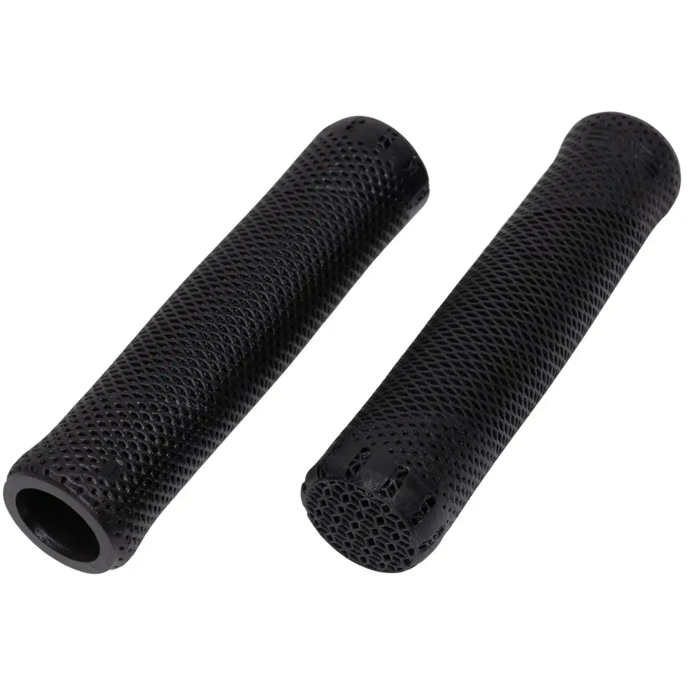 A pair of black ENVE 3DXC Grips viewed at an angle