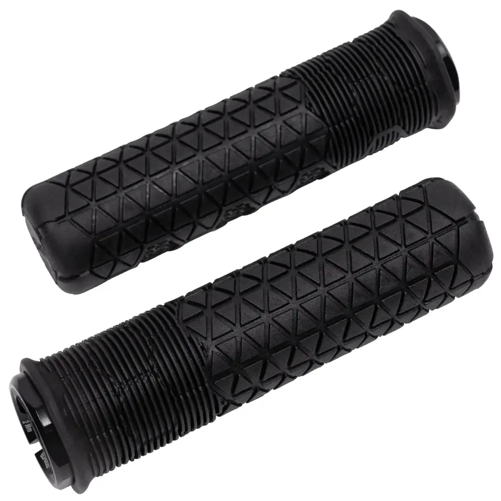 A pair of black ENVE Fractal Trail Lock-On Grips