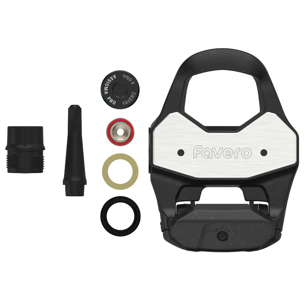 A Favero Assioma PRO RL Replacement Pedal Body and replacement parts.