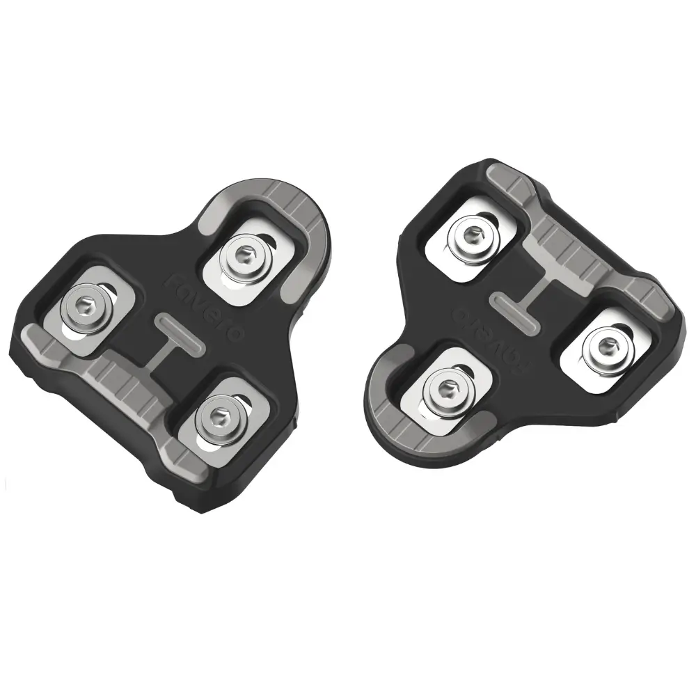 A set of black and grey Favero Assioma PRO RL Road Cleats.