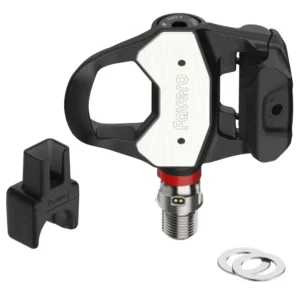 A single Favero Assioma PRO RL-UP Road Upgrade Pedal with magnetic charging connector and two pedal washers
