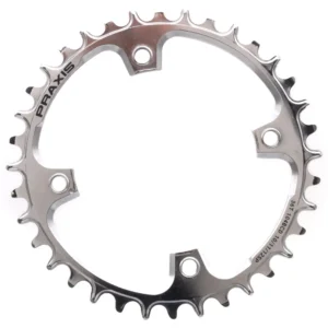A Praxis Works E-Bike MTN 1x 104 BCD Chainring with Silver PVD coating