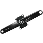 A black Sigeyi AXO SL power meter spider attached to a ROTOR ALDHU Carbon Crankset