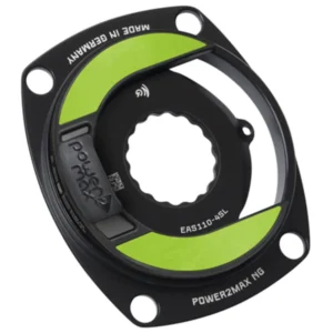 A black and green 110x4-SL power2max NG Easton Road Power Meter