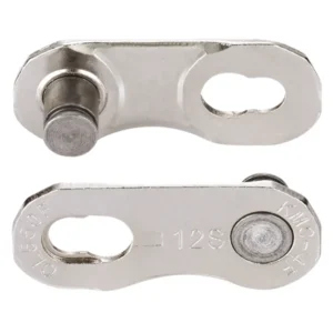 A pair of silver KMC Missing Link for XFLAT 13/12-Speed