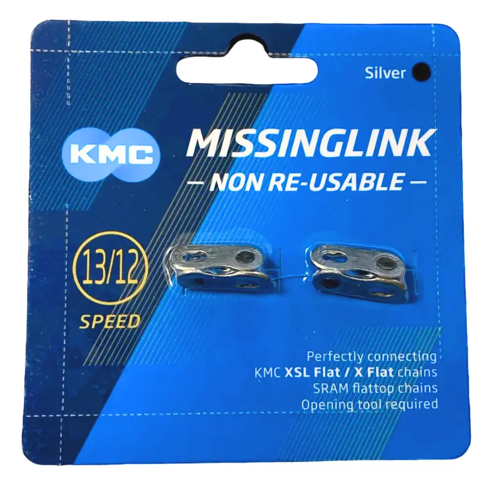 Two pairs of silver KMC Missing Link for XFLAT 13/12-Speed